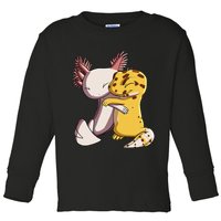 Cute Kawaii Leopard Gecko Hugging Axolotl Toddler Long Sleeve Shirt