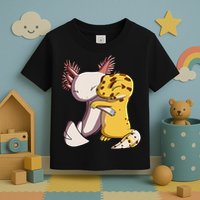 Cute Kawaii Leopard Gecko Hugging Axolotl Toddler T-Shirt