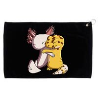 Cute Kawaii Leopard Gecko Hugging Axolotl Grommeted Golf Towel