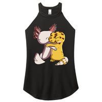 Cute Kawaii Leopard Gecko Hugging Axolotl Women's Perfect Tri Rocker Tank