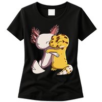 Cute Kawaii Leopard Gecko Hugging Axolotl Womens T-Shirt