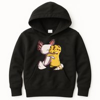Cute Kawaii Leopard Gecko Hugging Axolotl Kids Hoodie