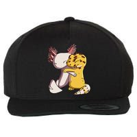 Cute Kawaii Leopard Gecko Hugging Axolotl Wool Snapback Cap