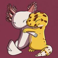 Cute Kawaii Leopard Gecko Hugging Axolotl 16oz Travel Tumbler