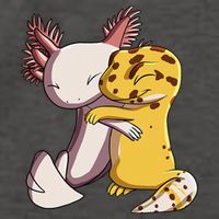 Cute Kawaii Leopard Gecko Hugging Axolotl Vector Backpack