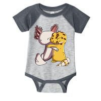 Cute Kawaii Leopard Gecko Hugging Axolotl Infant Baby Jersey Bodysuit