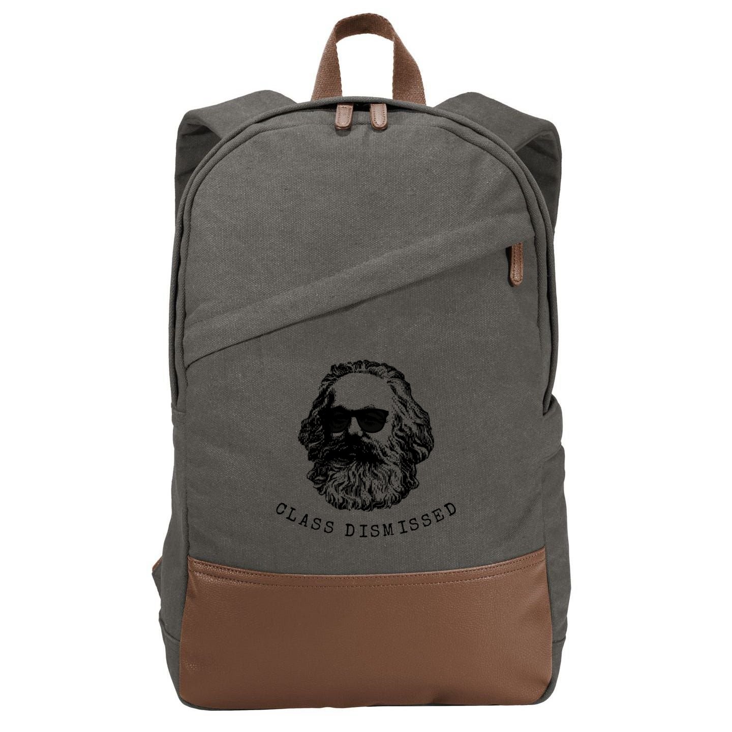 Cool Karl Marx Funny Socialism Class Dismissed Cotton Canvas Backpack