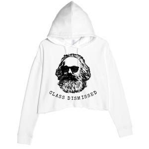 Cool Karl Marx Funny Socialism Class Dismissed Crop Fleece Hoodie