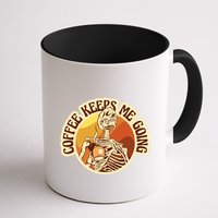 Coffee Keeps Me Going Skeleton Retro Sunset Mug
