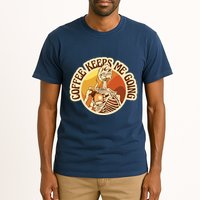 Coffee Keeps Me Going Skeleton Retro Sunset Tall T-Shirt
