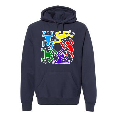 Colorful Keith Music Dancing Fans Premium Hoodie