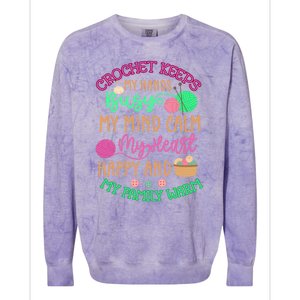 Crochet Keeps My Hands Busy Crochet Lover Funny Crocheting Great Gift Colorblast Crewneck Sweatshirt