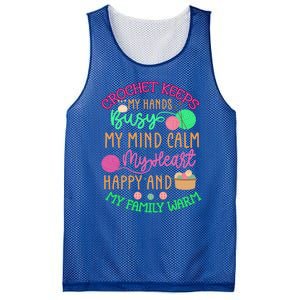 Crochet Keeps My Hands Busy Crochet Lover Funny Crocheting Great Gift Mesh Reversible Basketball Jersey Tank