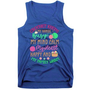 Crochet Keeps My Hands Busy Crochet Lover Funny Crocheting Great Gift Tank Top