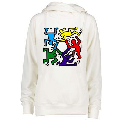 Colorful Keith Music Dancing Fans Womens Funnel Neck Pullover Hood