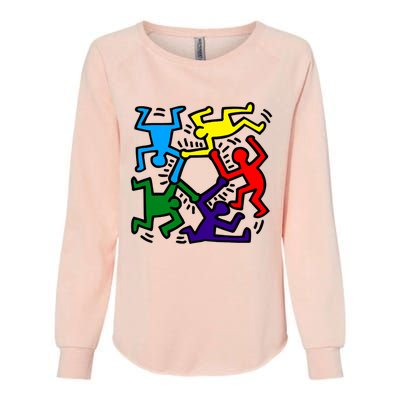 Colorful Keith Music Dancing Fans Womens California Wash Sweatshirt