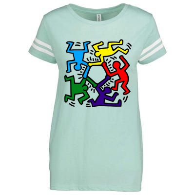 Colorful Keith Music Dancing Fans Enza Ladies Jersey Football T-Shirt