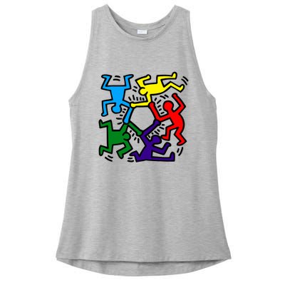 Colorful Keith Music Dancing Fans Ladies PosiCharge Tri-Blend Wicking Tank