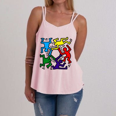 Colorful Keith Music Dancing Fans Women's Strappy Tank