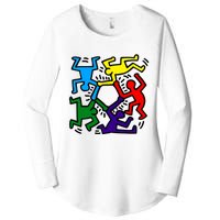 Colorful Keith Music Dancing Fans Women's Perfect Tri Tunic Long Sleeve Shirt