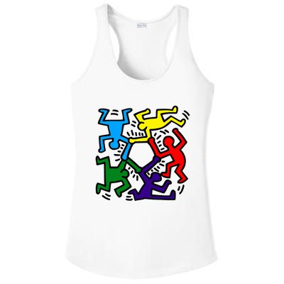 Colorful Keith Music Dancing Fans Ladies PosiCharge Competitor Racerback Tank