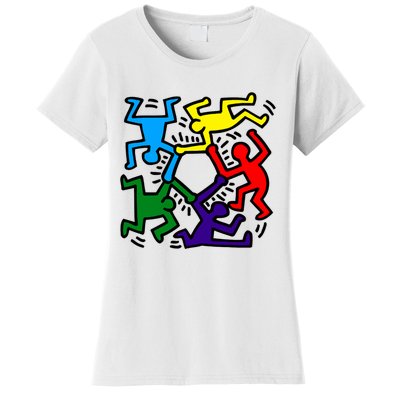 Colorful Keith Music Dancing Fans Women's T-Shirt