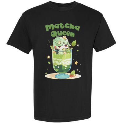 Cute Kawaii Matcha Latte Parfait Green Tea Ice Cream Garment-Dyed Heavyweight T-Shirt