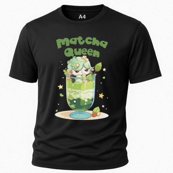 Cute Kawaii Matcha Latte Parfait Green Tea Ice Cream Cooling Performance Crew T-Shirt