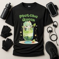 Cute Kawaii Matcha Latte Parfait Green Tea Ice Cream Cooling Performance Crew T-Shirt