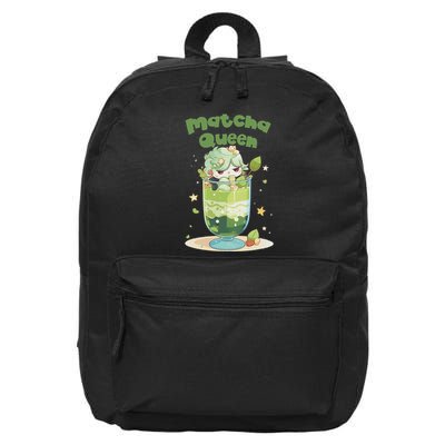 Cute Kawaii Matcha Latte Parfait Green Tea Ice Cream 16 in Basic Backpack