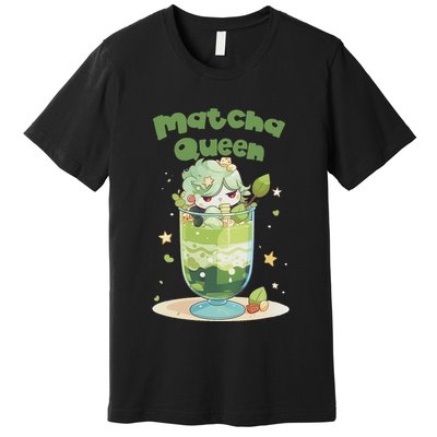 Cute Kawaii Matcha Latte Parfait Green Tea Ice Cream Premium T-Shirt