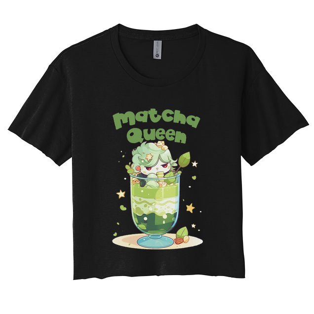 Cute Kawaii Matcha Latte Parfait Green Tea Ice Cream Crop Top