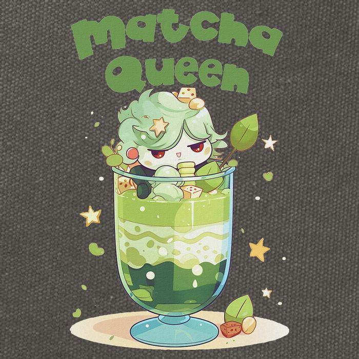 Cute Kawaii Matcha Latte Parfait Green Tea Ice Cream Cotton Canvas Backpack