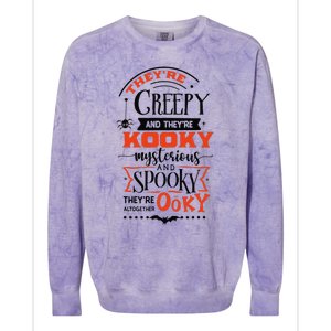 Creepy Kooky Mysterious Spooky Ooky Family Halloween Costume Colorblast Crewneck Sweatshirt