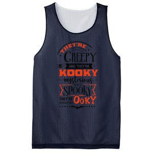 Creepy Kooky Mysterious Spooky Ooky Family Halloween Costume Mesh Reversible Basketball Jersey Tank