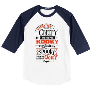 Creepy Kooky Mysterious Spooky Ooky Family Halloween Costume Baseball Sleeve Shirt