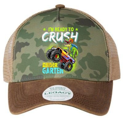 Crush Kindergarten Monster Truck T Rex Dino Back To School Legacy Tie Dye Trucker Hat