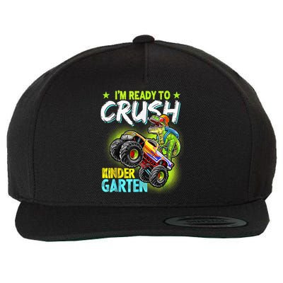 Crush Kindergarten Monster Truck T Rex Dino Back To School Wool Snapback Cap