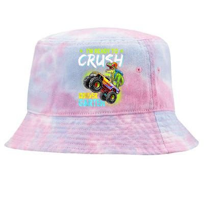 Crush Kindergarten Monster Truck T Rex Dino Back To School Tie-Dyed Bucket Hat