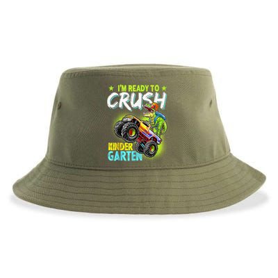 Crush Kindergarten Monster Truck T Rex Dino Back To School Sustainable Bucket Hat