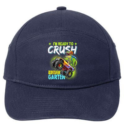 Crush Kindergarten Monster Truck T Rex Dino Back To School 7-Panel Snapback Hat