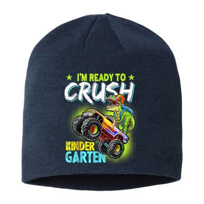 Crush Kindergarten Monster Truck T Rex Dino Back To School Sustainable Beanie