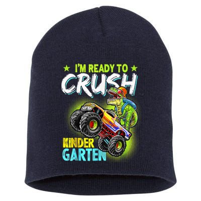 Crush Kindergarten Monster Truck T Rex Dino Back To School Short Acrylic Beanie