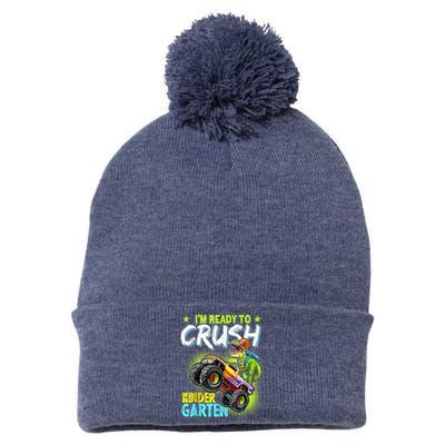 Crush Kindergarten Monster Truck T Rex Dino Back To School Pom Pom 12in Knit Beanie