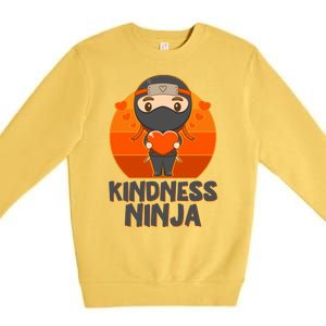 Cute Kindness Ninja Wear Orange Day Be Kind Premium Crewneck Sweatshirt