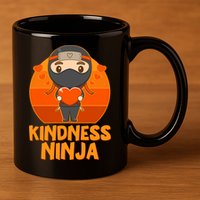 Cute Kindness Ninja Wear Orange Day Be Kind 11oz C Handle Ceramic Mug