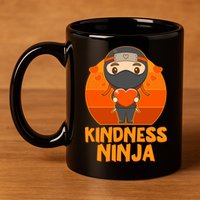 Cute Kindness Ninja Wear Orange Day Be Kind 11oz C Handle Ceramic Mug