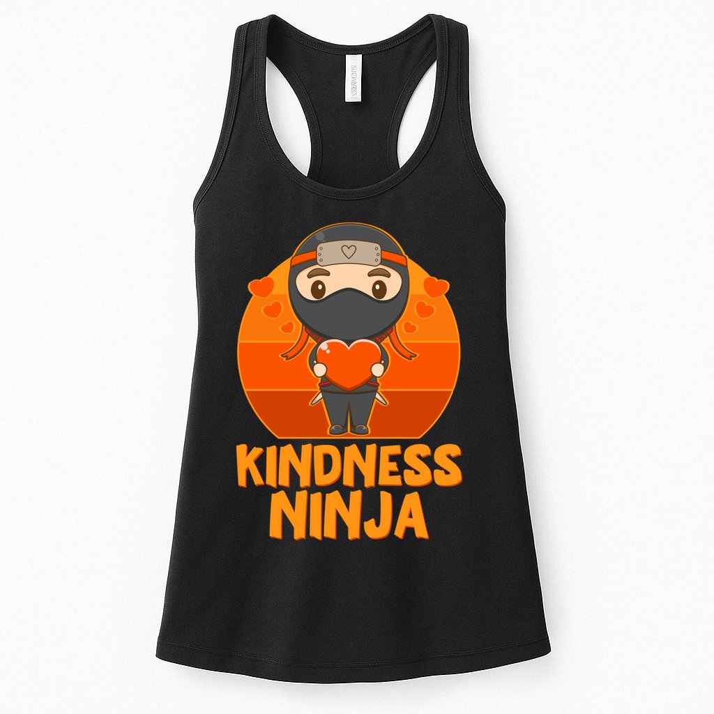 Cute Kindness Ninja Wear Orange Day Be Kind Womens Tank Top