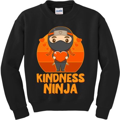 Cute Kindness Ninja Wear Orange Day Be Kind Kids Sweatshirt