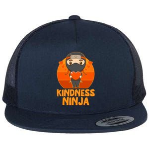 Cute Kindness Ninja Wear Orange Day Be Kind Flat Bill Trucker Hat